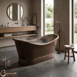 Load image into Gallery viewer, Hammered Dark Copper Double Slipper Tub
