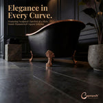 Load image into Gallery viewer, Hammered Clawfoot Copper Bathtub Copper Interior &amp; Black Exterior
