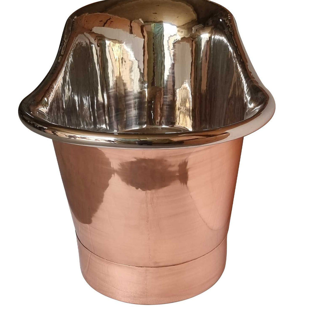 Straight Base Copper Bathtub Nickel Inside 1500mm