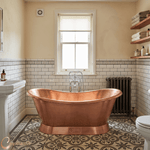 Load image into Gallery viewer, Slanting Base Copper Bathtub Plain Antique Finish
