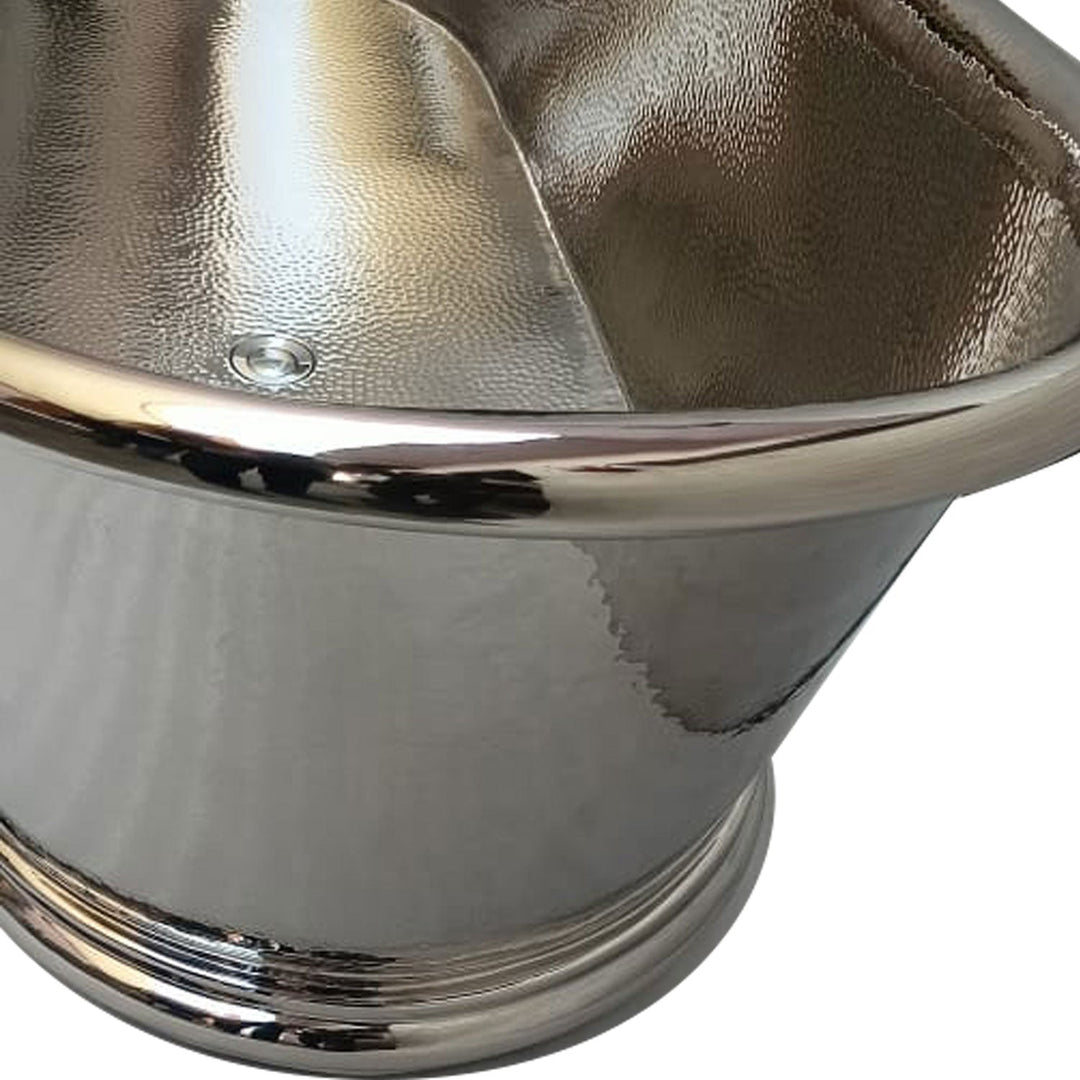 Copper Bathtub Nickel Inside Nickel Outside Hammered 70 x 29 x 27