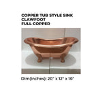 Load image into Gallery viewer, Copper Tub Style Basin Clawfoot Full Copper

