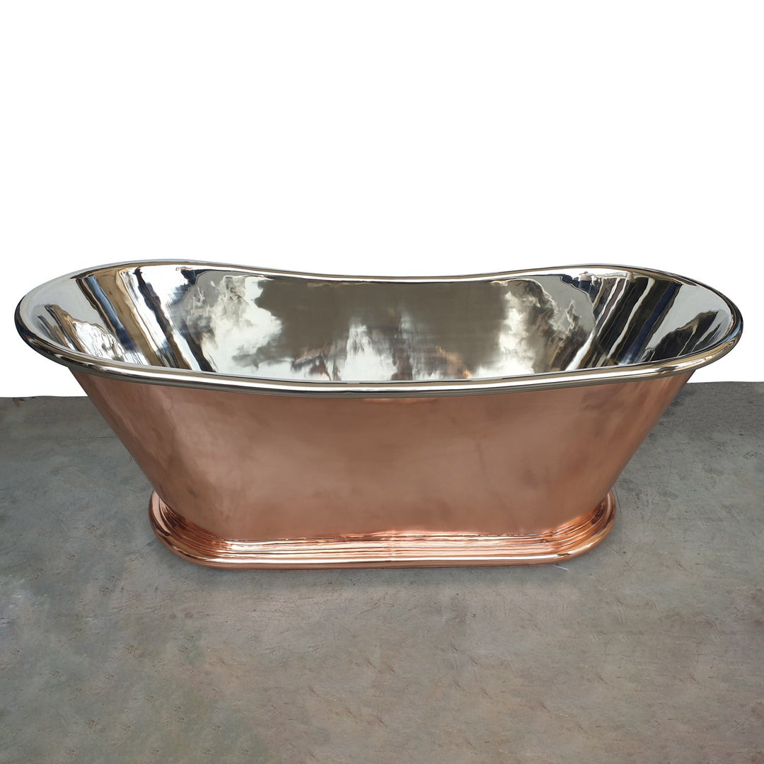 Copper Bathtub Nickel Inside Shining Copper Outside 70" x 29" x 27"