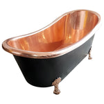 Load image into Gallery viewer, Clawfoot Copper Bathtub Black Outside
