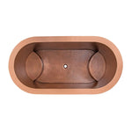 Load image into Gallery viewer, Japanese Soaking Tub Double Wall Hammered Antique Copper Bathtub with Seats
