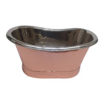 Load image into Gallery viewer, Copper Tub Style Basin Nickel Inside Copper Outside Straight Base
