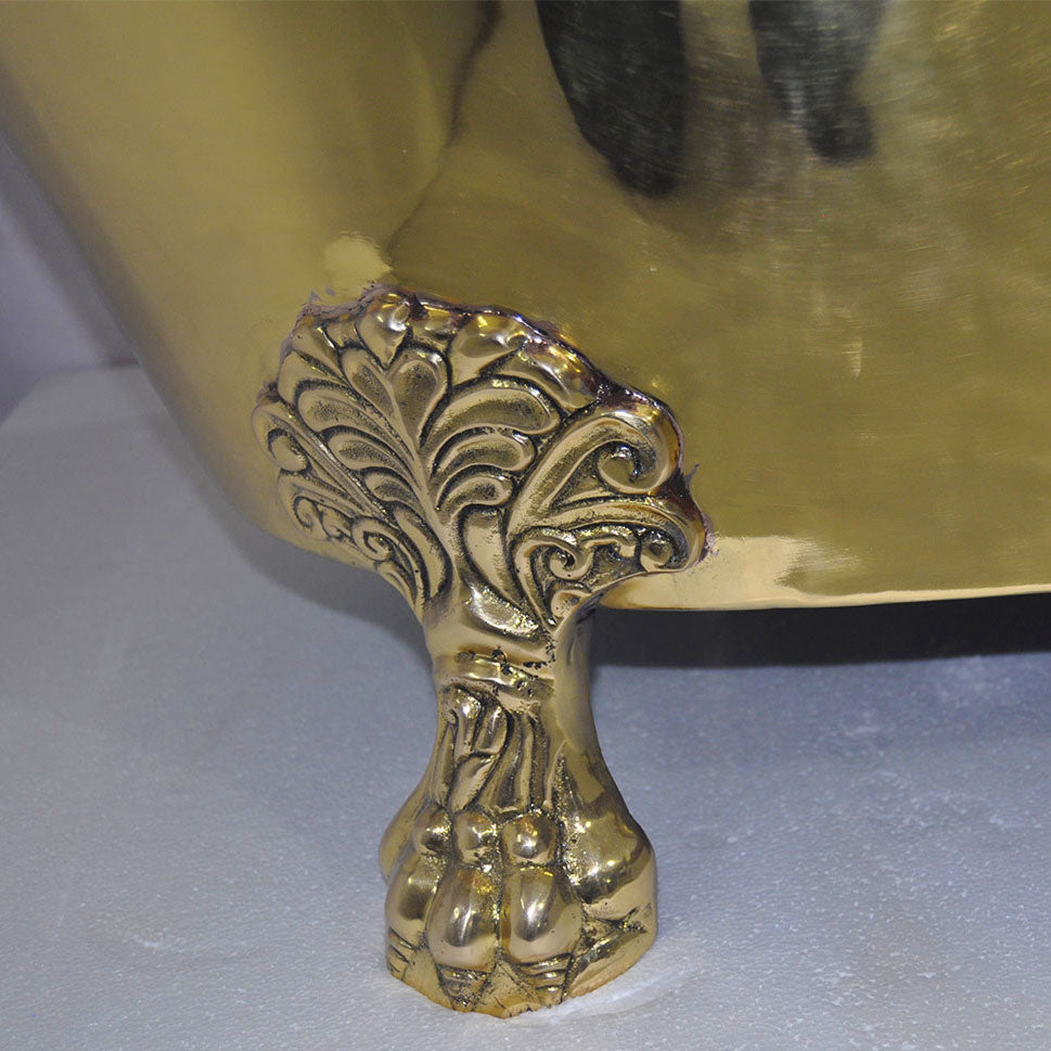 Clawfoot Brass Bathtub Nickel Interior