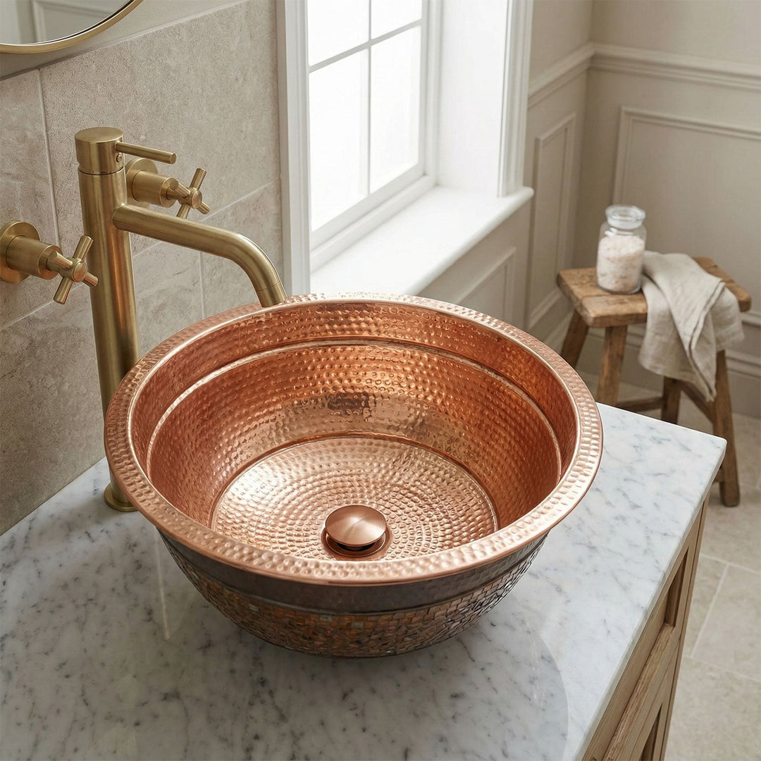 Copper Sink Glass Mosaic Exterior