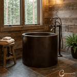 Load image into Gallery viewer, 45-inch Hammered Antique Japanese Style Soaking Copper Bathtub
