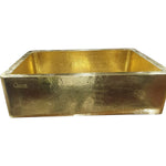 Load image into Gallery viewer, Single Bowl Hammered Front Apron Shining Brass Kitchen Sink
