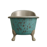Load image into Gallery viewer, Clawfoot Copper Bathtub Verdigris Patina Exterior &amp; Tin Interior Single Slipper
