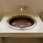 Load image into Gallery viewer, Oval Copper Sink Dark Antique 20 x 15.50 x 6 inch
