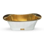 Load image into Gallery viewer, Brass Bathtub Polished Smooth Brass Inside &amp; Matte White Outside
