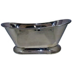 Load image into Gallery viewer, Nickel Finish Curved Pedestal Copper Bathtub
