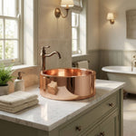 Load image into Gallery viewer, Double wall Copper Sink Shiny Copper Finish Inside Outside
