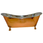 Load image into Gallery viewer, Copper Clawfoot Bathtub Nickel Inside
