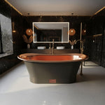 Load image into Gallery viewer, Straight Base Copper Bathtub Polished Copper Interior &amp; RAL7024 Graphite grey Exterior
