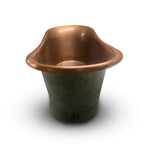 Load image into Gallery viewer, Copper Bathtub Copper Interior &amp; Blue-Green Patina Exterior with Beading on Base
