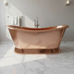 Load image into Gallery viewer, Slanting Base Hammered Polished Full Copper Bathtub
