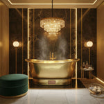 Load image into Gallery viewer, Straight Base Brass Bathtub Full Polished Brass Finish
