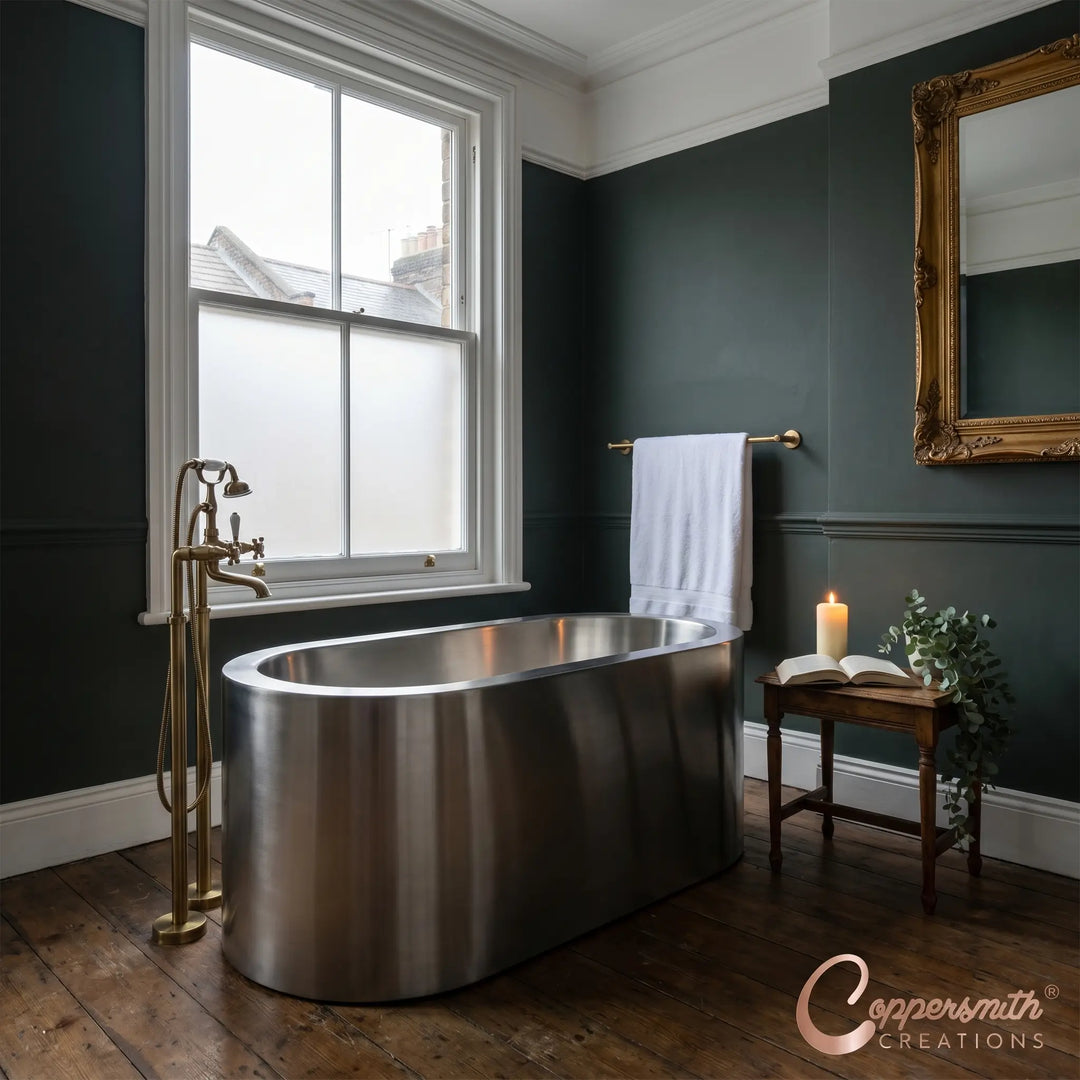 Double Wall Stainless Steel Bathtub with Built-In Dual Seats