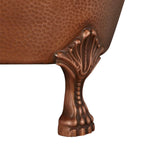 Load image into Gallery viewer, Clawfoot Bathtub Hammered Copper Single-Slipper Soaking Tub 49-inch
