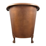 Load image into Gallery viewer, Clawfoot Bathtub Hammered Copper Double-Slipper Soaking Tub 48-inch
