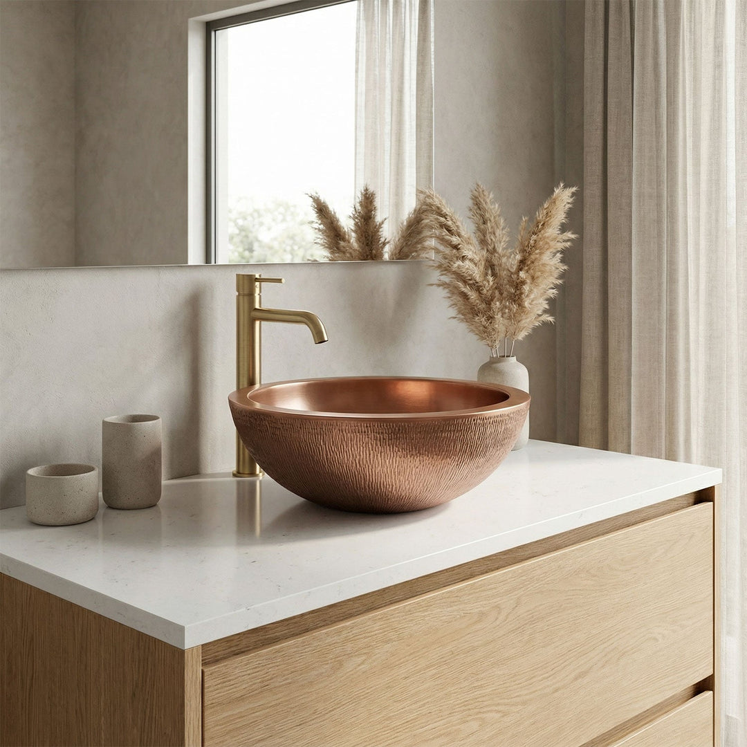 Rice Hammered Copper Sink