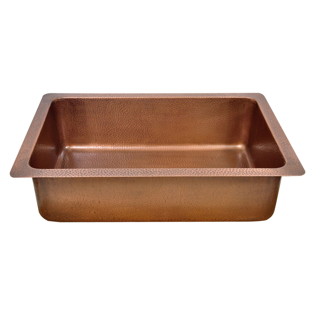 Single Bowl Three Flowers and Petals front Apron Copper Kitchen Sink