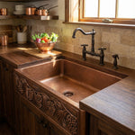 Load image into Gallery viewer, Single Bowl Five Grape Front Apron Copper Kitchen Sink
