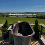 Load image into Gallery viewer, Slanting Base Patina Copper Bathtub - Perfect for Bathing in Nature's Lap
