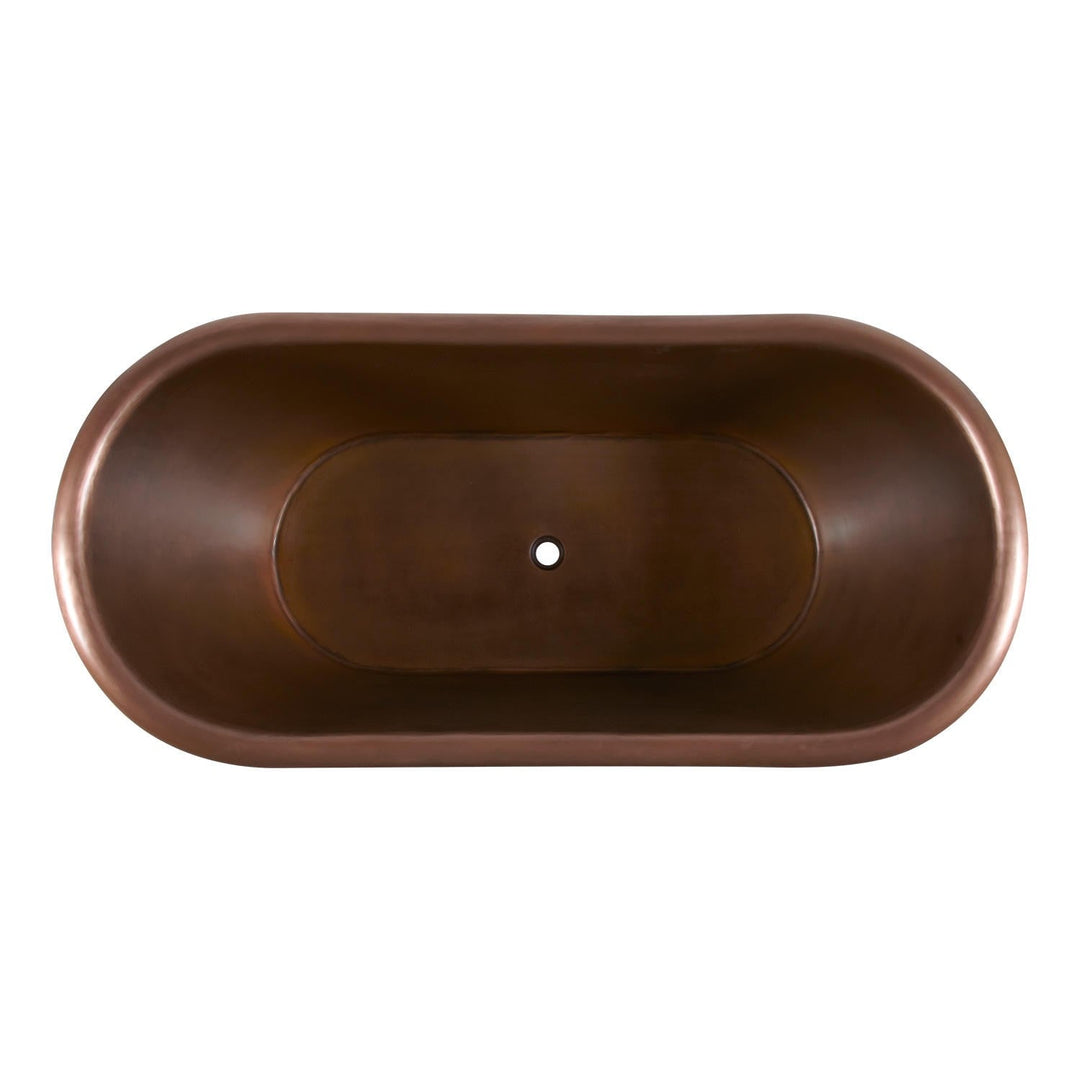 Smooth Double Slipper Copper Bathtub