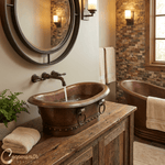 Load image into Gallery viewer, Copper Tub-Style Basin with Ring Handles
