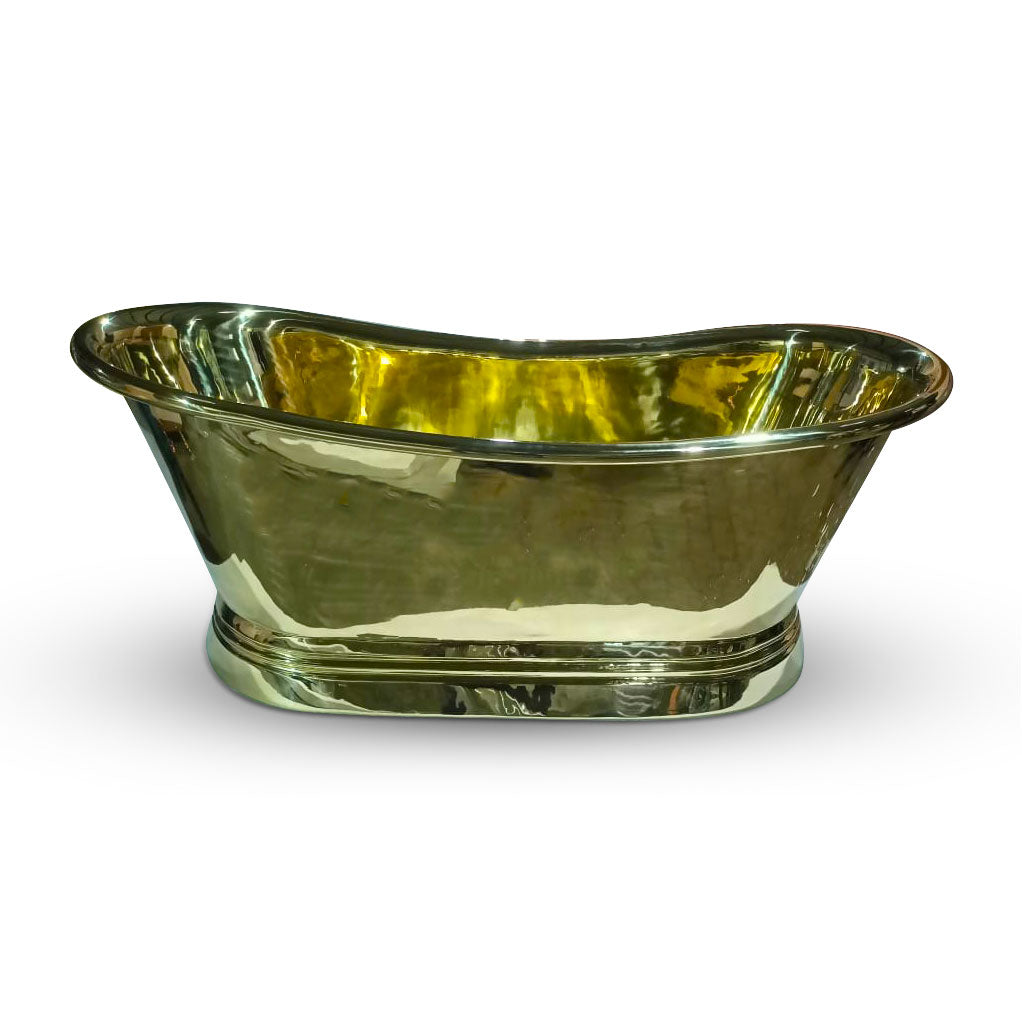 Brass Bathtub Rolled Pipe Top Full Polished Brass Finish