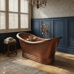 Load image into Gallery viewer, Ribbed Base Hammered Antique Copper Freestanding Tub

