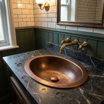 Load image into Gallery viewer, Oval Copper Sink Dark Antique 20 x 15.50 x 6 inch
