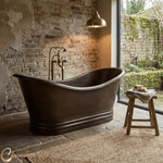 Load image into Gallery viewer, Hammered Dark Copper Double Slipper Tub
