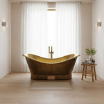 Load image into Gallery viewer, Roll Top Brass Bathtub Polished Interior &amp; Antique Finish exterior

