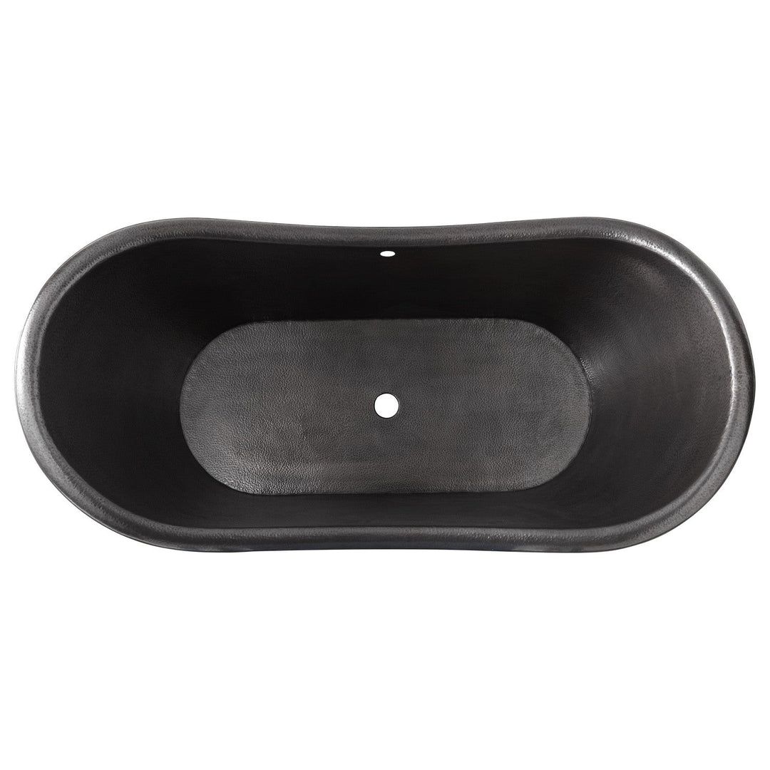 Hammered Charcoal Dark Antique Copper Tub