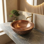 Load image into Gallery viewer, Double Wall Copper Sink Embossing Outside Inside Plain
