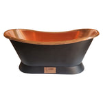 Load image into Gallery viewer, Slanting Base Copper Bathtub Full Black Exterior
