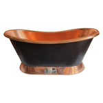 Load image into Gallery viewer, Slanting Base Copper Bathtub Copper Inside &amp; on Base Black Outside
