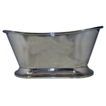 Load image into Gallery viewer, Nickel Finish Curved Pedestal Copper Bathtub
