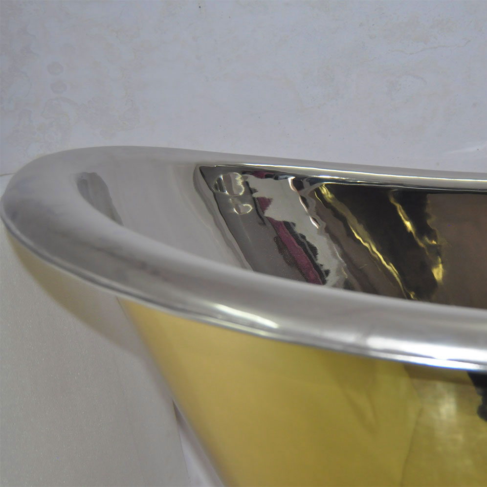 Clawfoot Brass Bathtub Nickel Interior