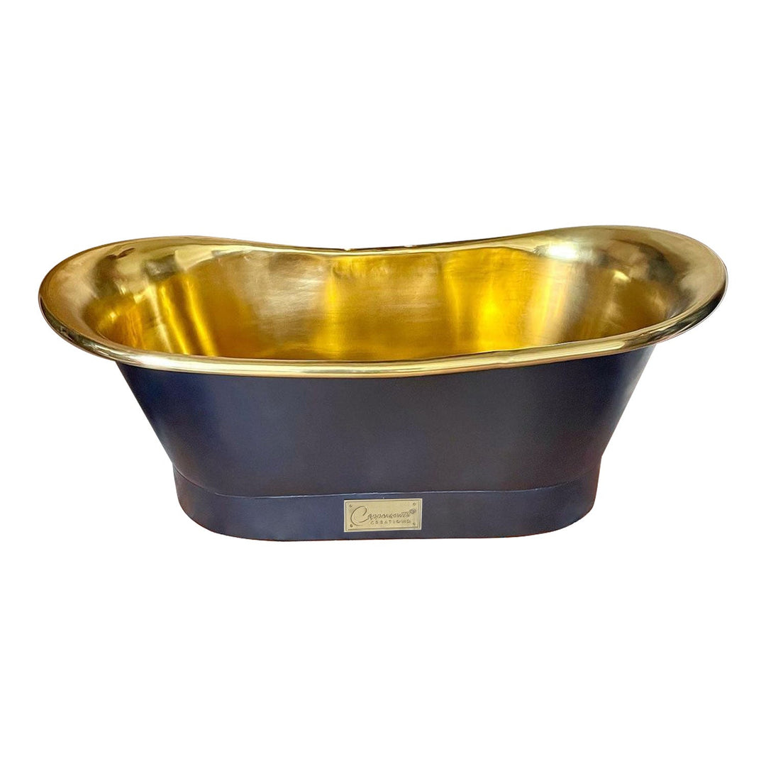 Straight Base Brass Bathtub Black Outside