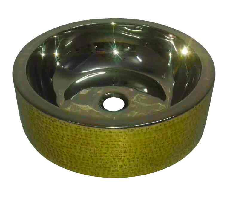 Double Wall Brass Sink Lustrous Nickel Finish Inside