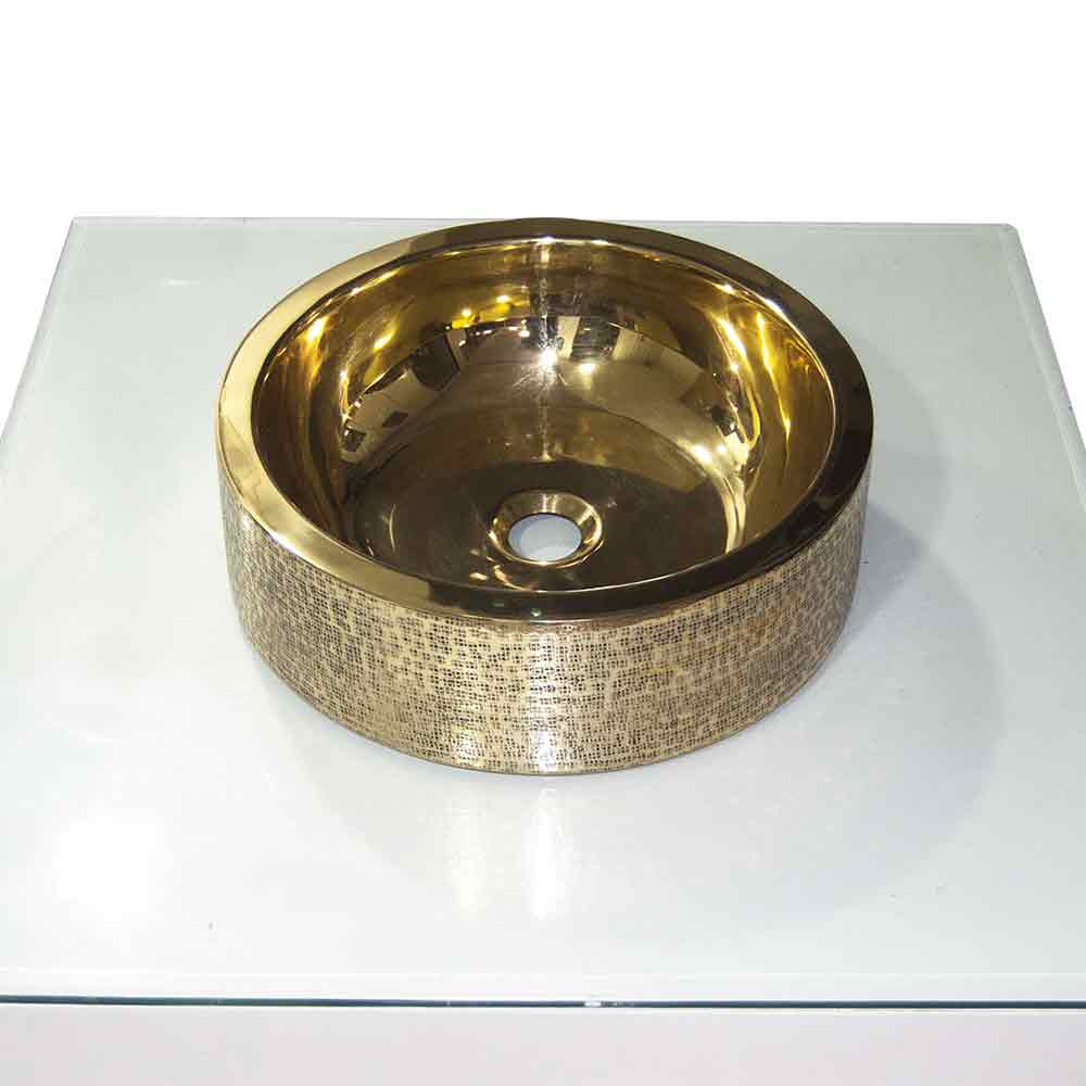 Brass Sink Pattern Exterior Double Wall Design