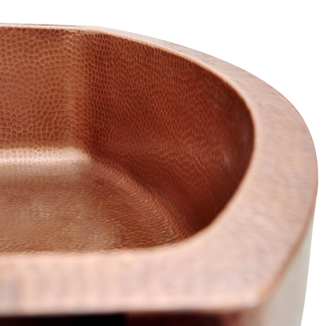 D-Shape Single Bowl Hammered Front Apron Copper Kitchen Sink