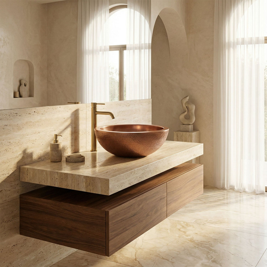 Rice Hammered Copper Sink