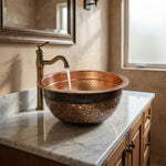 Load image into Gallery viewer, Copper Sink Glass Mosaic Exterior
